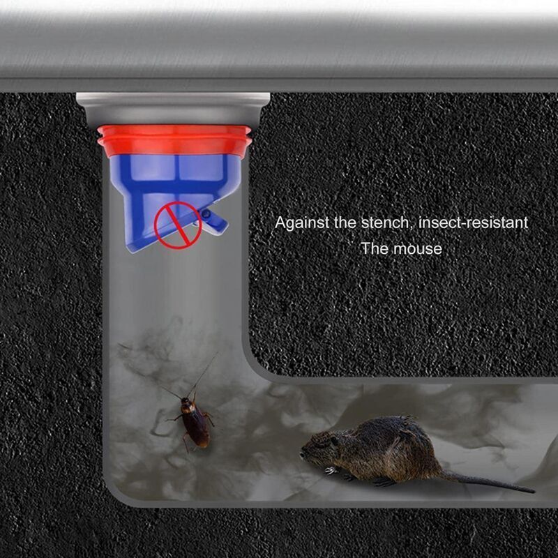 Shower Floor Drain, Backflow Preventer, Odor Proof, for Kitchen Bathroom Drain, Silicone, Quick Drain Valve, 5.3 x 5.3 cm - Image 3