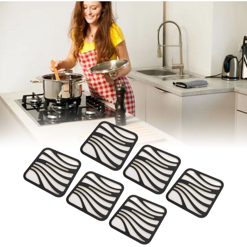 6 Pcs Hot Pot Mats Heat Resistant Non-Slip Modern Hot Dish Holder for Kitchen Table - Image 1