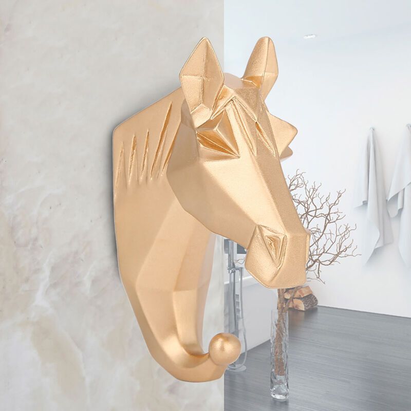 Resin Animal Style Discreet Bathroom Wall Mounted Towel Rack Hat Key Horse Hanger - Image 2
