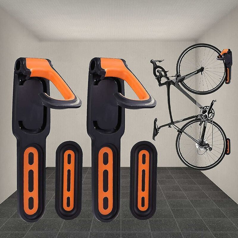 Rubber Coated Bike Rack Wall Mounted Bike Holder 2 Bike Wall Mounts Indoor and Outdoor Use - Image 1