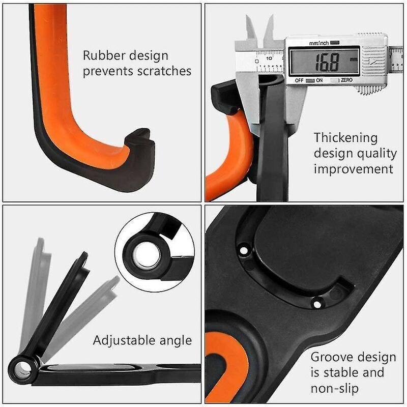 Rubber Coated Bike Rack Wall Mounted Bike Holder 2 Bike Wall Mounts Indoor and Outdoor Use - Image 3