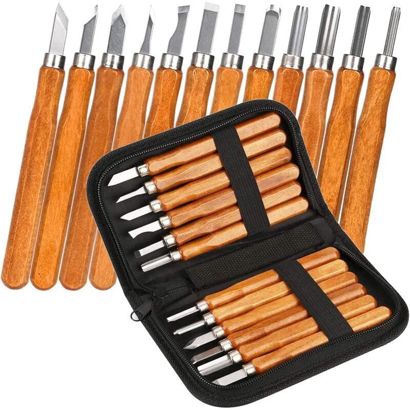 Wood Engraving Tool Kit, Wood Carving Tool, Professional DIY Handmade Wood Chisel Wood Carving Woodworking for Beginners, Engravers and Artists - Image 1