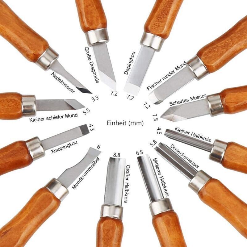 Wood Engraving Tool Kit, Wood Carving Tool, Professional DIY Handmade Wood Chisel Wood Carving Woodworking for Beginners, Engravers and Artists - Image 2