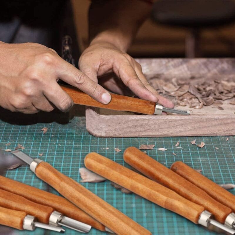 Wood Engraving Tool Kit, Wood Carving Tool, Professional DIY Handmade Wood Chisel Wood Carving Woodworking for Beginners, Engravers and Artists - Image 3