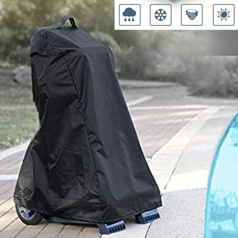 Pool Robot Cover, Garden Pool Cleaner Robot Cover with Handle and Drawstring, Waterproof, 420D Oxford Black, 56 x 66 x 107 cm - Image 2
