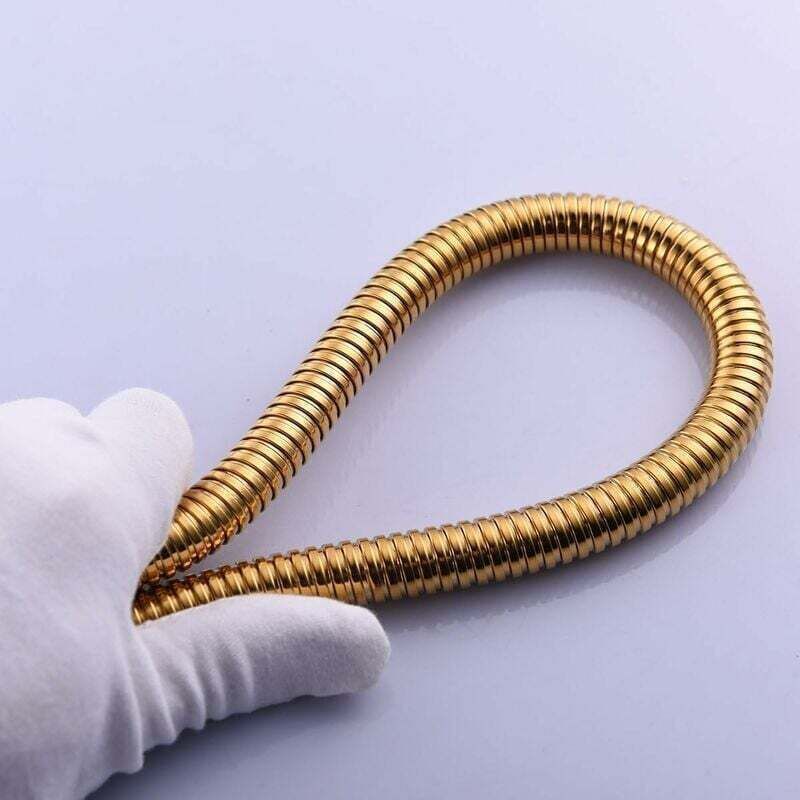 Gold Anti-Kink Flexible Shower Hose Stainless Steel with Solid Brass Connector, 1.5 m, 59 Inch - Image 3
