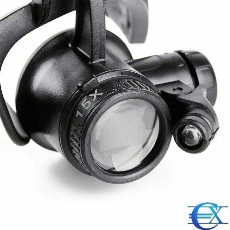 Headband Magnifier Head-Mounted Magnifying Glasses LED Light 10X, 15X, 20X and 25X Magnifications - Image 4