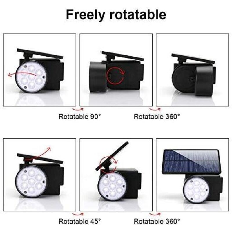 2 Pcs Powerful Outdoor Solar Light, 30 LED Security Light Motion Sensor Three Head Spotlights Wireless Lighting Waterproof IP65 Large 360 Solar - Image 3