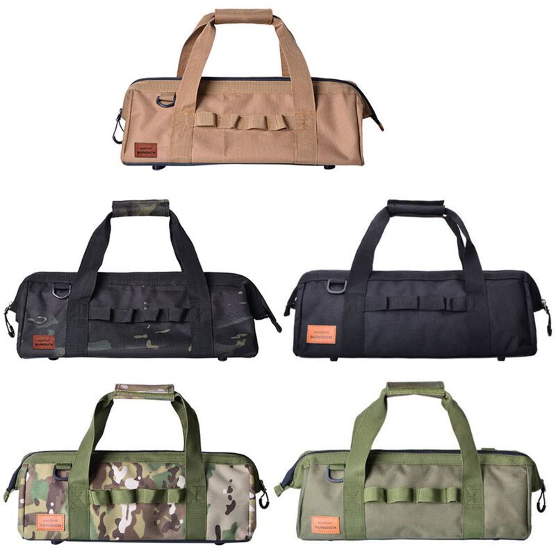 Camping Tool Bag Large Capacity Wide Mouth Storage Tool Bag Water Resistant Gear Bag, Camouflage - Image 2