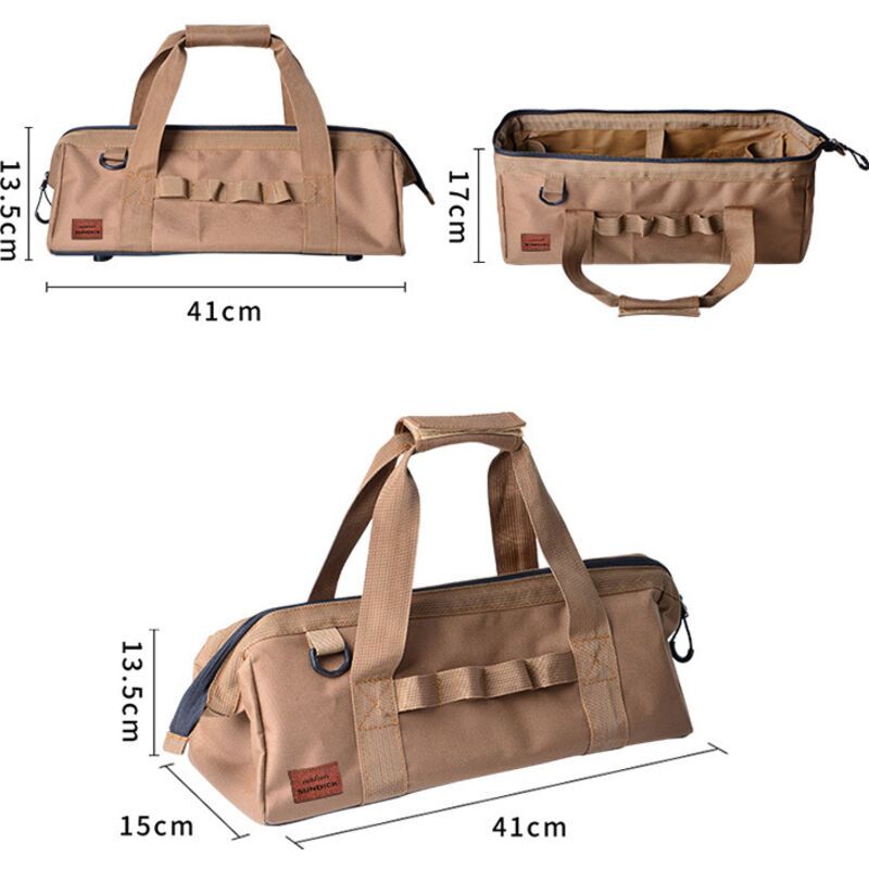 Camping Tool Bag Large Capacity Wide Mouth Storage Tool Bag Water Resistant Gear Bag, Camouflage - Image 3