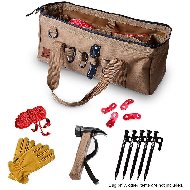 Camping Tool Bag Large Capacity Wide Mouth Storage Tool Bag Water Resistant Gear Bag, Camouflage - Image 4