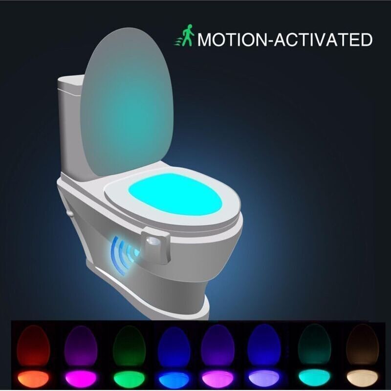 Toilet Light, LED Night Light for Toilet Bathroom PIR Sensor Detector 8 Color Changing Lighting, Only Activates in the Dark - Image 4