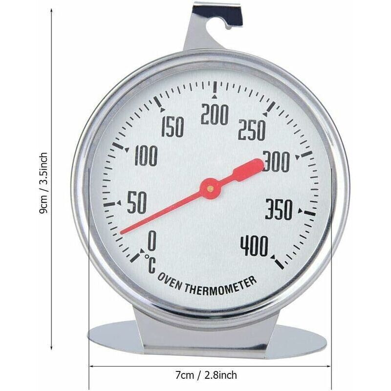 Oven Cooking Thermometer, Temperature Gauge Instant Read Thermometer Stainless Steel Probe with Hook for Oven Cooking or BBQ, 7 x 9 cm - Image 2