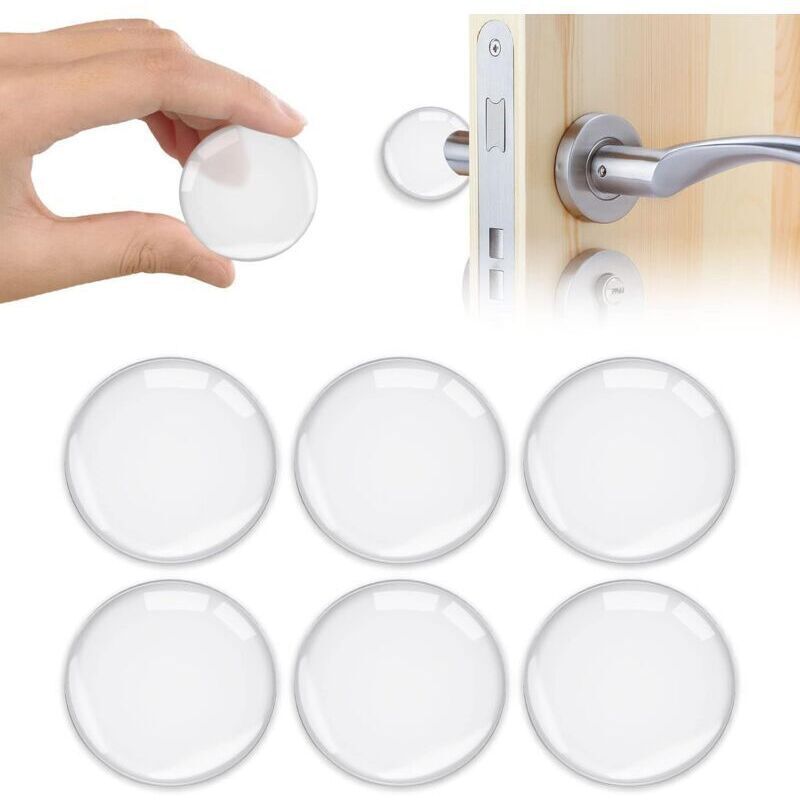 6 Pcs Wall Mounted Door Stopper, Self Adhesive Silicone Door Stopper, Strong Door Stop for Cabinet, Kitchen, Bathroom and Office Doors - Image 1