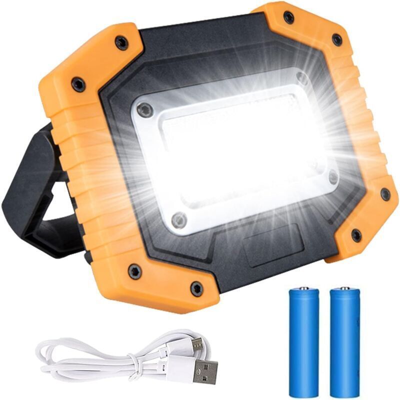 1 Pack Rechargeable LED Floodlight 30W 2000LM Site Floodlight Work Light 3 Modes Portable Lantern USB LED Floodlight for Camping, Construction Site - Image 1