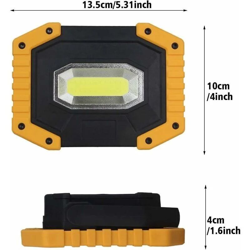 1 Pack Rechargeable LED Floodlight 30W 2000LM Site Floodlight Work Light 3 Modes Portable Lantern USB LED Floodlight for Camping, Construction Site - Image 3