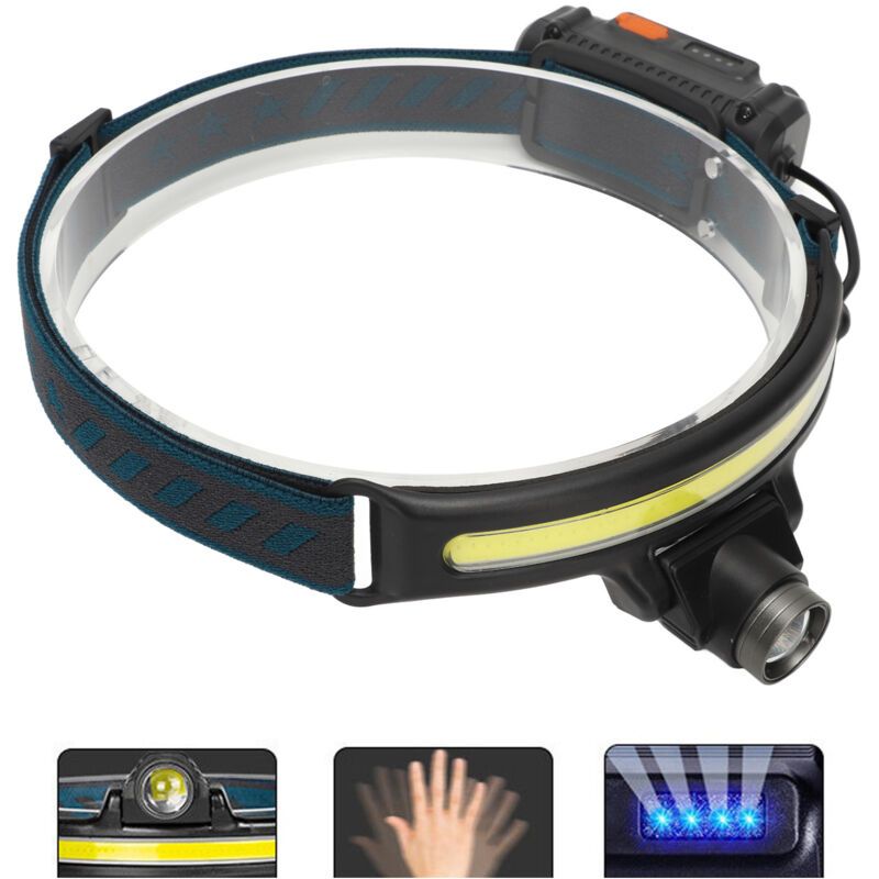 Outdoor COB LED Headlamp Rechargeable Type-C Headlight for Fishing Cycling Running, Variable Focal Length - Image 1
