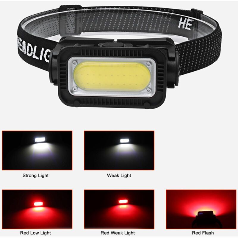 Rechargeable Headlamp with Red Light LED Headlamp for Outdoor Hiking Running Camping Accessories - Image 4