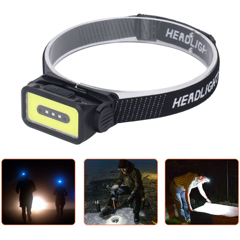 COB USB Rechargeable Headlamp with Red Light LED Head Lamp for Outdoor Hiking Running Camping Accessories - Image 1
