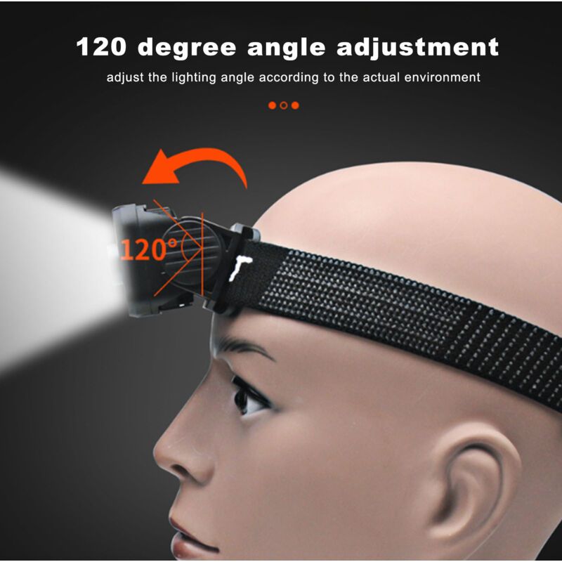 COB USB Rechargeable Headlamp with Red Light LED Head Lamp for Outdoor Hiking Running Camping Accessories - Image 2