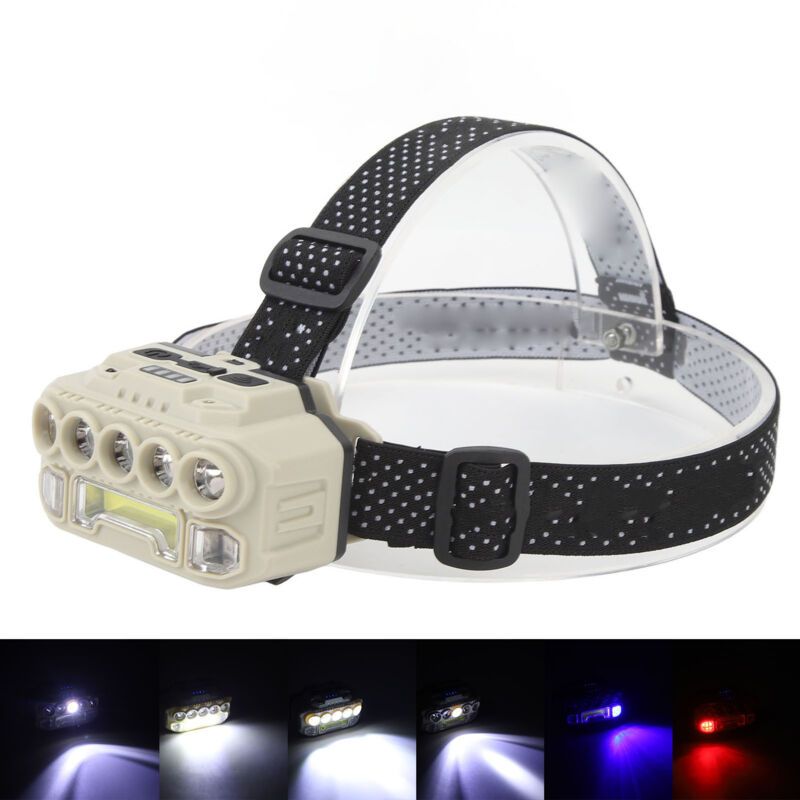 Super Bright USB Rechargeable Headlamp with Motion Sensor Power Indicator Portable Outdoor Headlamp - Image 1