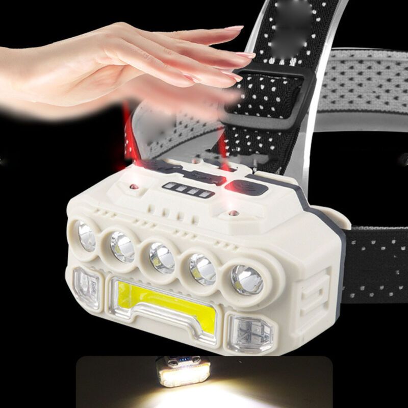 Super Bright USB Rechargeable Headlamp with Motion Sensor Power Indicator Portable Outdoor Headlamp - Image 4