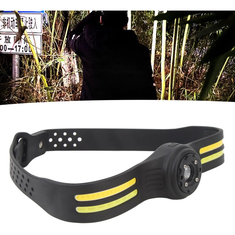 COB Headlamp, Lightweight Weight Sensing Headlamp, Rechargeable, Adjustable Angle, Bright Headlamp for Camping - Image 1