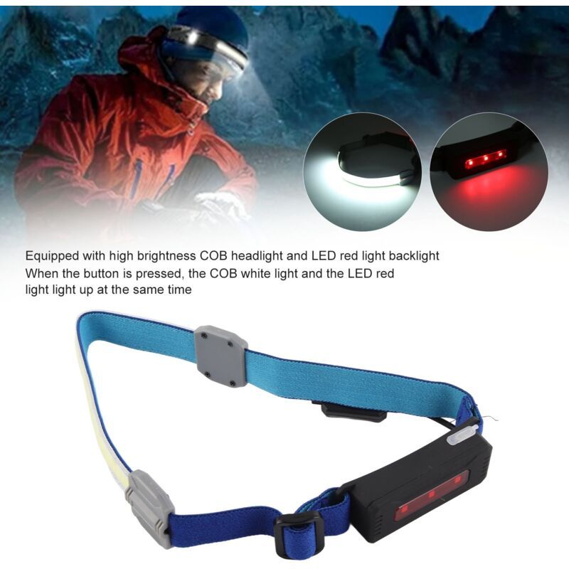 1000mAh COB LED Headlamp, USB Rechargeable Headlamp, Warning Headlamp for Riding and Running - Image 3