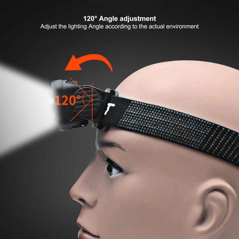 COB Headlamp USB Rechargeable LED Headlamp IPX4 Waterproof Head Lamp with Motion Sensor for Outdoor Fishing Camping - Image 3
