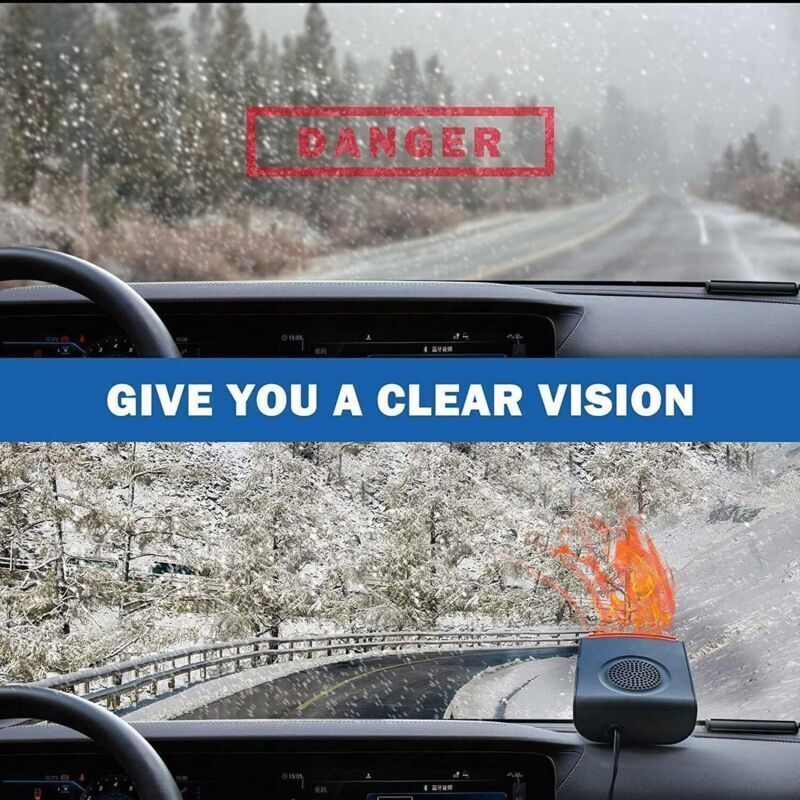 Car Heater 12V 150W Car Portable 2 in 1 Ceramic Heating Cooling Heating Fan Defroster Anti-Fog Universal, 360 Degree Car Heater Fan for Heating - Image 3