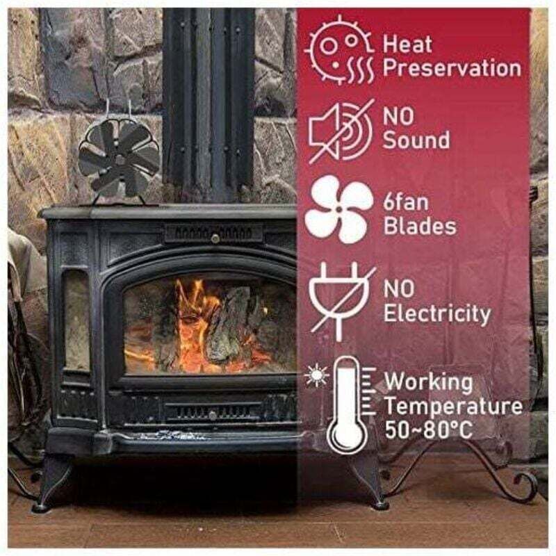 Mini Stove Fan Quiet Heat Circulation Fan Wood Burner Fan Wood Burner Eco Fire Fan - Image 3