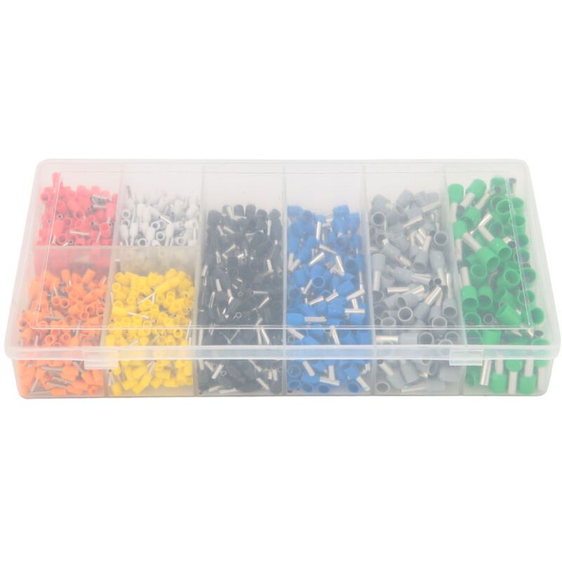 1200 Pcs Box Pre Insulated Ferrule Crimp Tube Terminal Wire Connector - Image 1