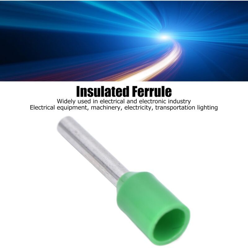 1000 Pcs Insulated Electrical Pin Crimp Terminals 16 AWG Cord End Connectors Kit E1510 Green - Image 3