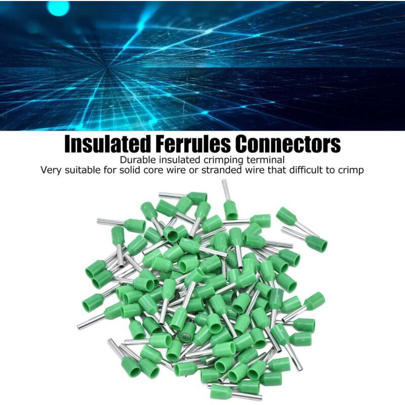 1000 Pcs Insulated Electrical Pin Crimp Terminals 16 AWG Cord End Connectors Kit E1510 Green - Image 4