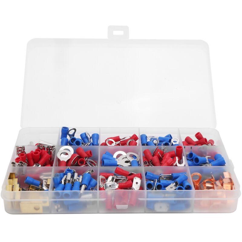 300 Pcs Cold Pressed Pre-Insulated Round Terminals Electrical Wire Terminal Connector - Image 1
