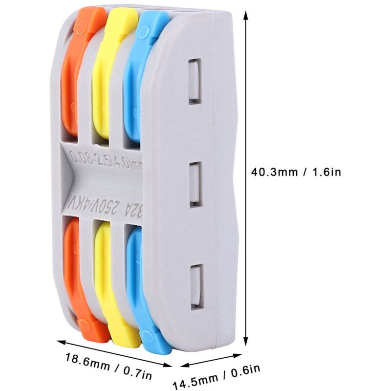 20 Pcs 11 28 AWG PCT-2-3 Electrical Cable Quick Wiring Connector Conductor Terminal Block - Image 2