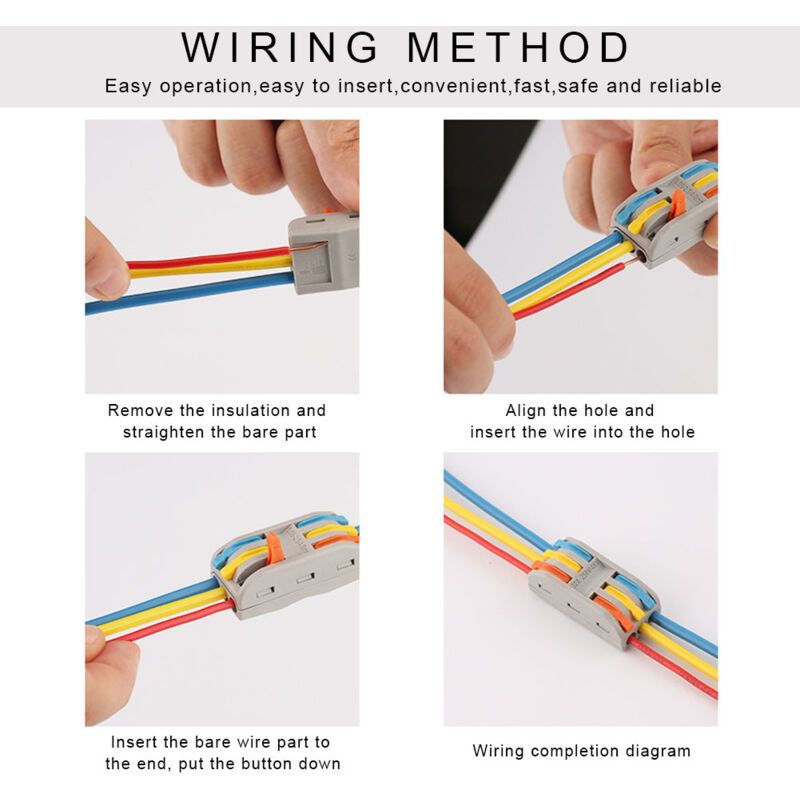 20 Pcs 11 28 AWG PCT-2-3 Electrical Cable Quick Wiring Connector Conductor Terminal Block - Image 3