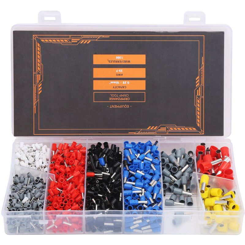 1200 Pcs Wire Ferrules Crimping Cold Pressed Terminal Industrial Electrical Accessories - Image 1