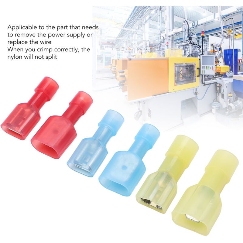 200 Pcs Cold Pressed Ring Terminal Connector Kit Female Male Copper Nylon Automotive Wiring Terminals - Image 4