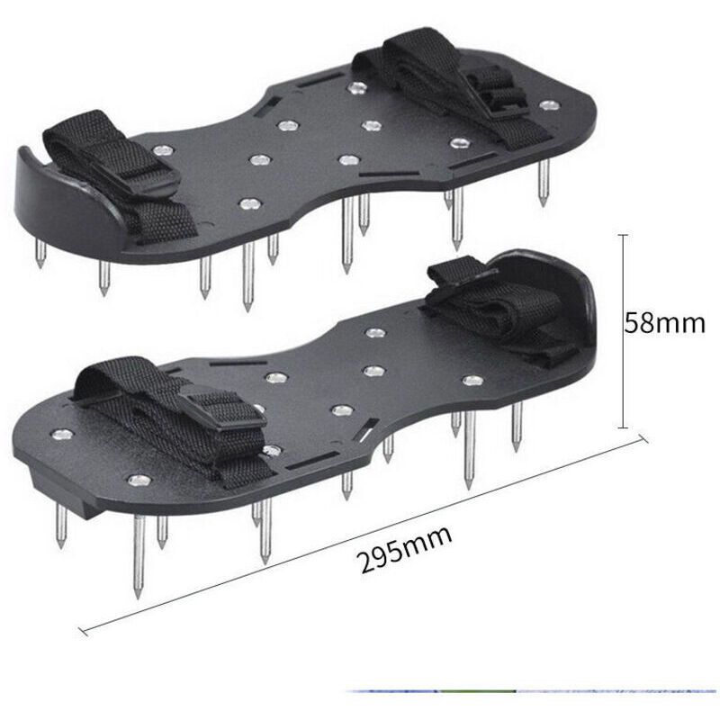 1 Pair Lawn Aerator, Lawn Scarifier Scarifier Spiked Shoes with Adjustable Straps, Universal Indoor and Outdoor, Black - Image 3