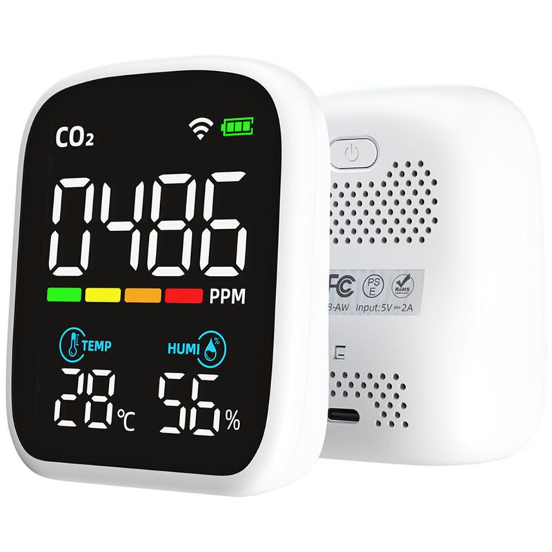Portable CO2 Detector LED Display, Multi-Function Carbon Dioxide Tester, NDIR Temperature and Humidity Tester, Home Air Quality Tester - Image 1