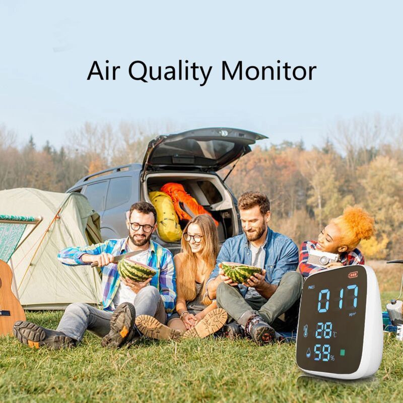 Indoor PM2.5 Air Quality Monitor, Mini Portable Smart Sensor, Temperature and Humidity Tester with Built-in Alarm - Image 2