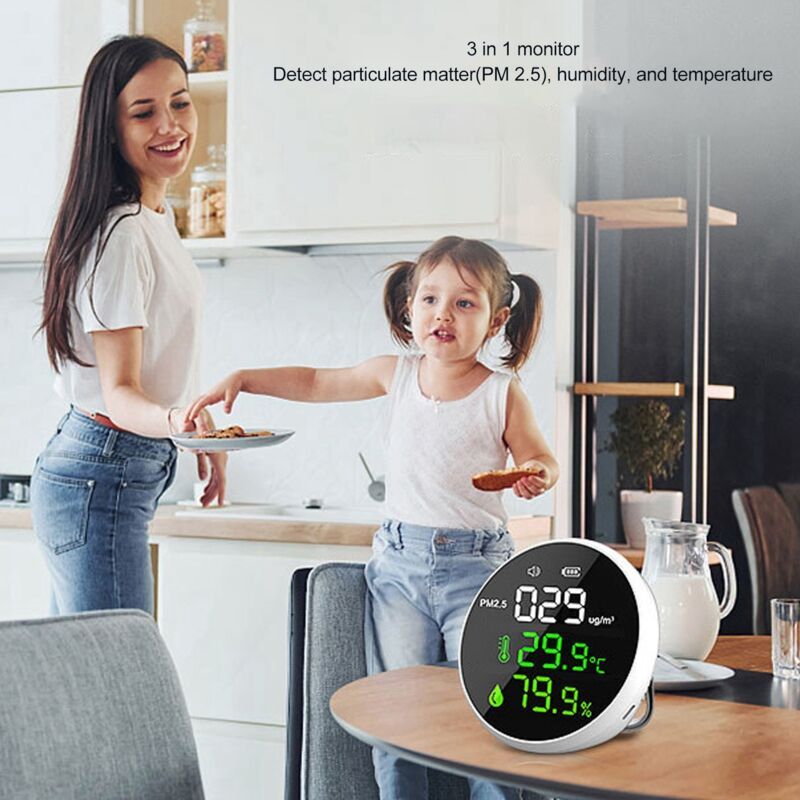 Indoor Air Quality Monitor PM2.5, Mini Portable Smart Sensor, Temperature and Humidity Tester - Image 2