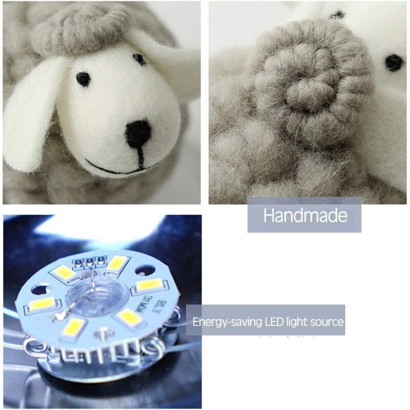 LED Night Light, Sheep Rattan Bedside Lamp, Children Night Light Projector, LED Night Lamp for Bedroom, Baby Room, Living Room, Gift, 110 cm - Image 3
