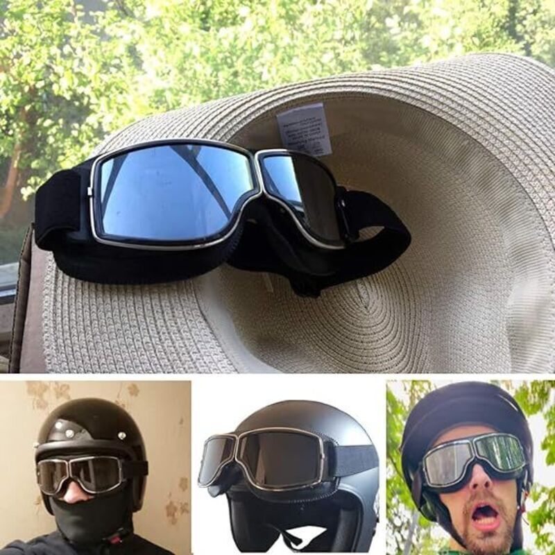 Retro Motorcycle Goggles Anti-Fog Warm Goggles for Riding ATV Motocross - Image 2