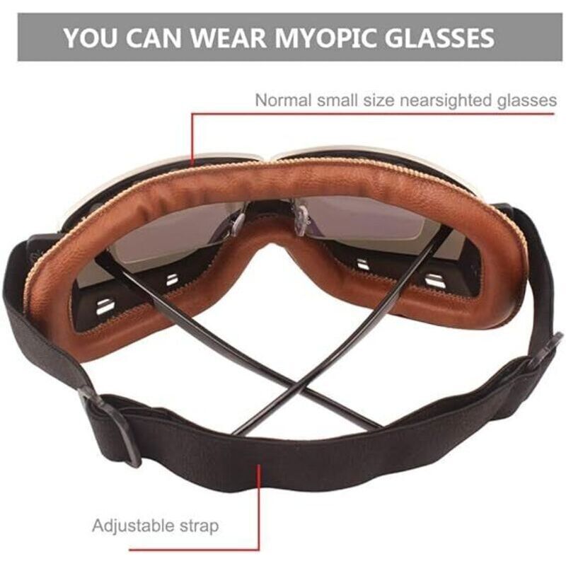 Retro Motorcycle Goggles Anti-Fog Warm Goggles for Riding ATV Motocross - Image 3