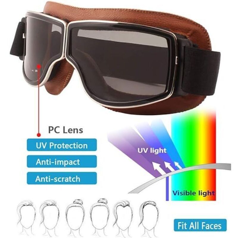 Retro Motorcycle Goggles Anti-Fog Warm Goggles for Riding ATV Motocross - Image 4