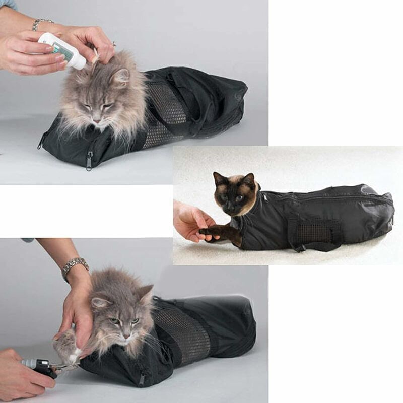 Cat Grooming Bag, Durable and Versatile Cat Restraint Bag to Keep Cats Safe During Grooming and or Bathing - Image 2