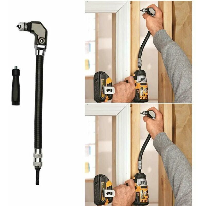 1 4 Flexible Right Angle Drill Screwdriver Attachment for Woodworking - Image 1