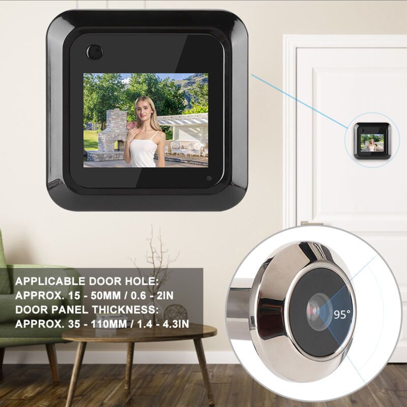 Door Viewer Peephole, Battery Operated Door Viewer, 145 Degree Wide Angle HD Security Apartment for Home - Image 2